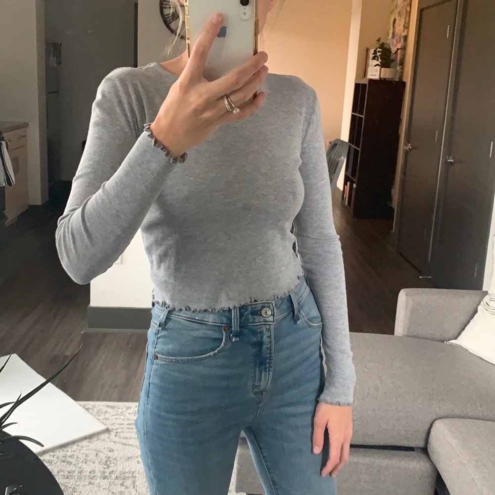 Top shop Grey crop